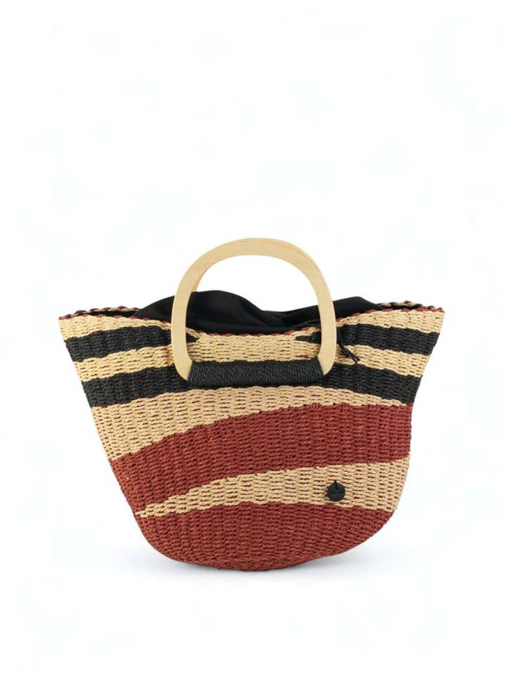 BOLSO DE MANO FIBRA NATURAL, CIERRE SACO, COLOR GRANATE (KB3 para venta al por mayor de Kbas