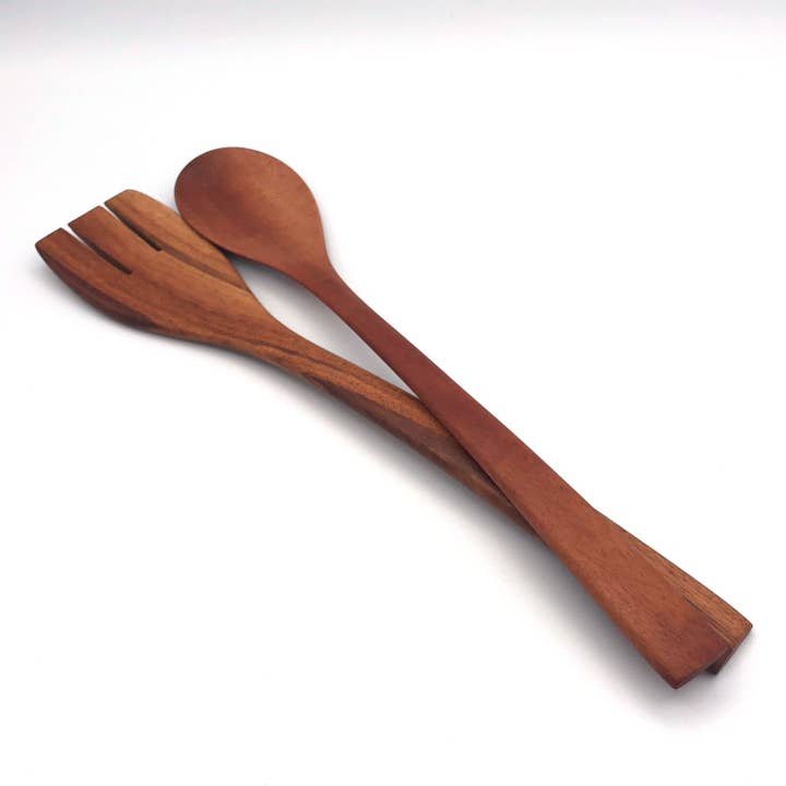 Women of the Cloud Forest - Wholesale Serving Utensil - Tropical Hardwood Salad Servers