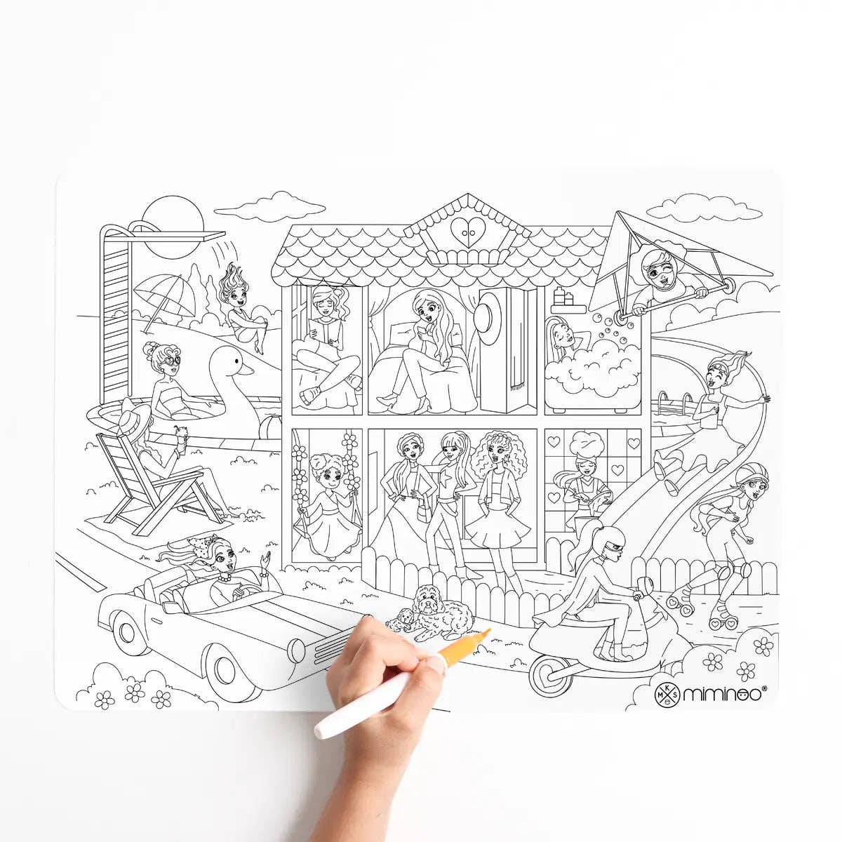 Miminoo – wholesale Colouring mat – Child & baby – Silicone Reusable Coloring Mat & Markers Set - Girls Dreamworld1