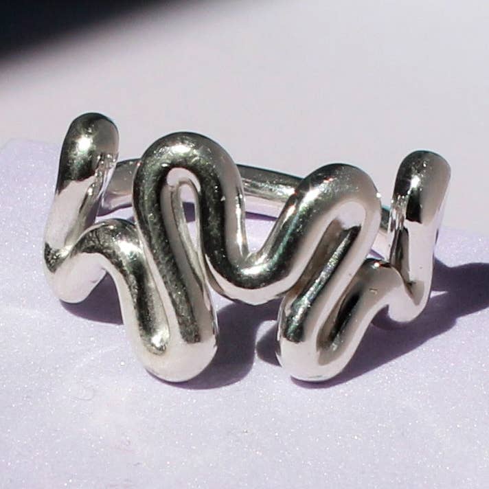 The Size 9 Sculptural Wavy Ring for wholesale by Khirea Jewels