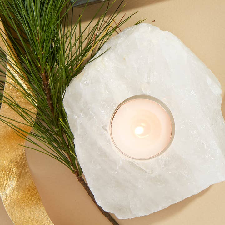 Quartz Crystal Candle Holders - Crafted in Brazil for wholesale by RCS Gifts