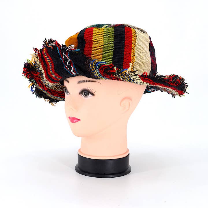 Himalaya Handmade - Wholesale Bucket Hat - Women's - Hemp Hippie Patchwork Handmade Bohemian Hat4