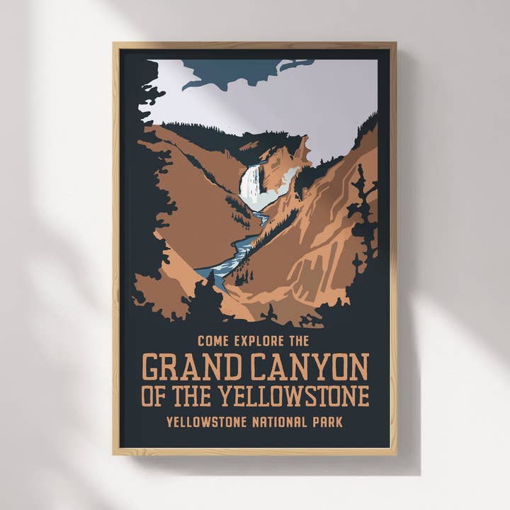 Póster de viaje al Gran Cañón de Yellowstone para venta al por mayor de Recollection Project