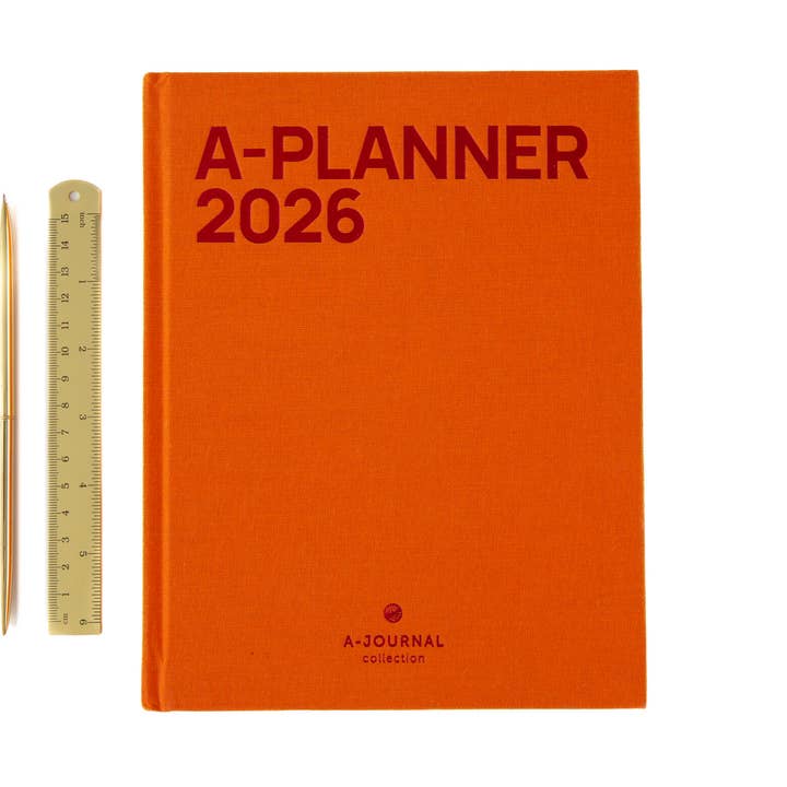 A-Journal Stationery - Wholesale Journal/Diary - A-Planner 2026 - Orange Linen0