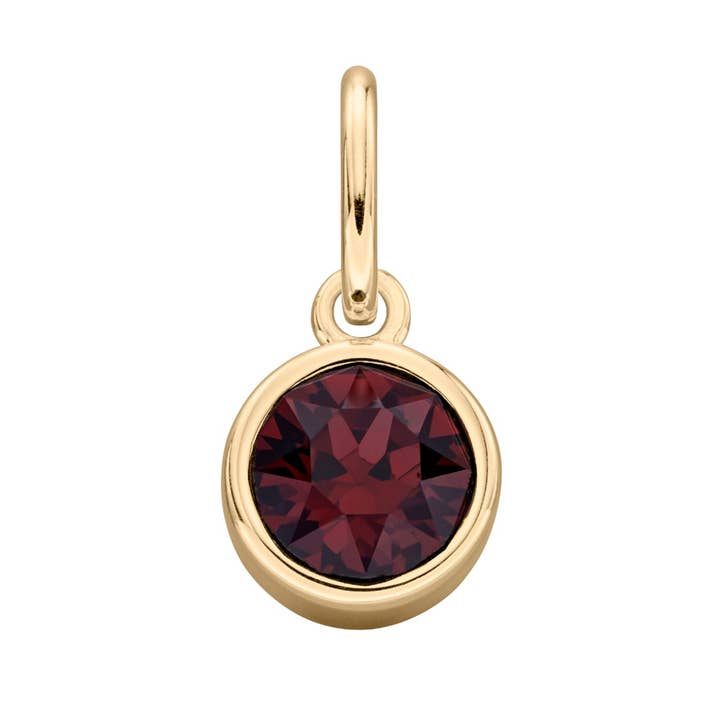 Yellow Gold Plated Crystal Birthstone Charm for wholesale by Gecko Jewellery
