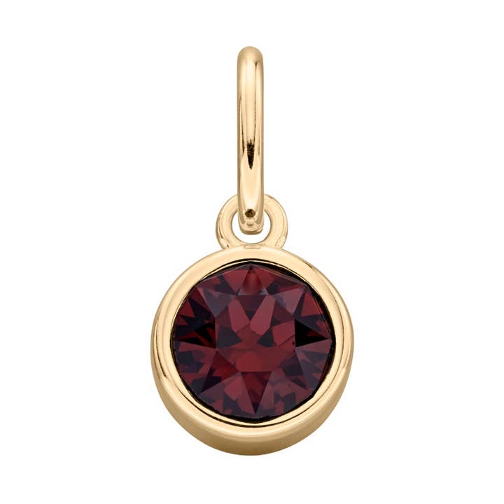 Yellow Gold Plated Crystal Birthstone Charm for wholesale by Gecko Jewellery