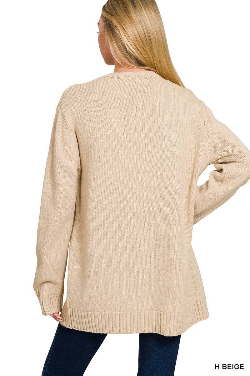 H BEIGE Open Front Sweater Cardigan for wholesale on Faire2
