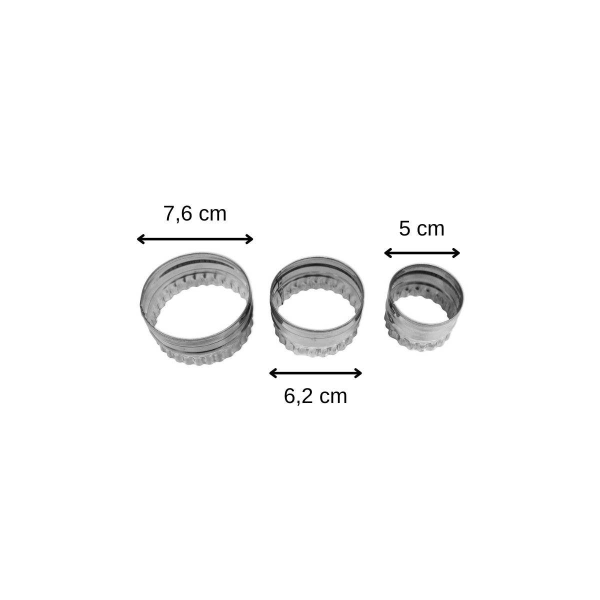 Zenker - Vendita all'ingrosso Utensile/attrezzo da cucina - Set di 3 formine per biscotti Zenker rotonde e scanalate3