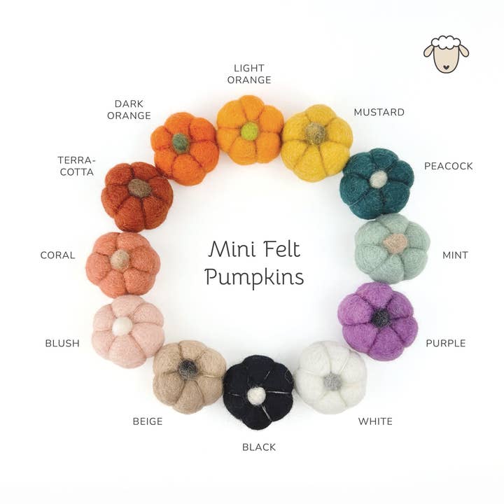 Sheep Farm Felt - Vente Décorations de table - Felt Pumpkins | Mélangez et associez votre potiron2