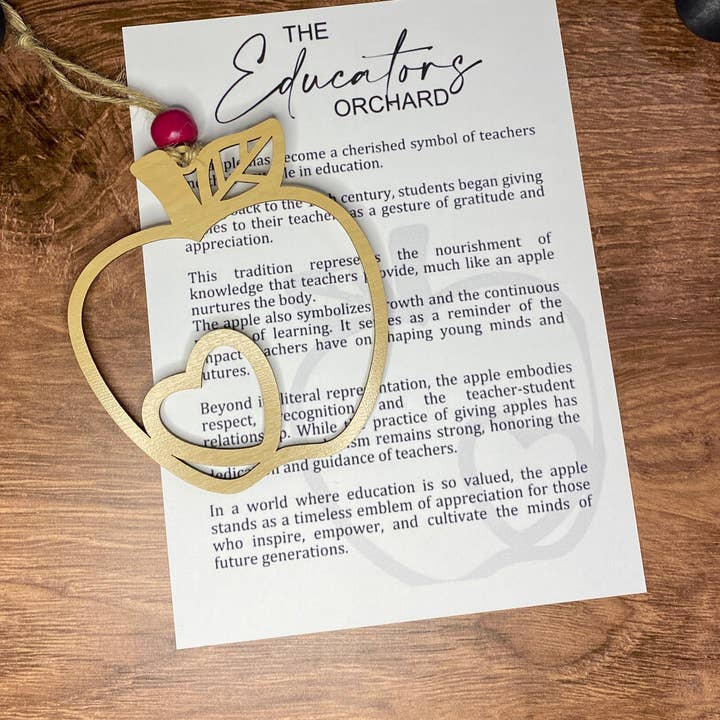 Educator Orchard Apple Ornament, Teacher Gift, Tree Ornament, Car Charm for wholesale by Creekside Cottage Designs