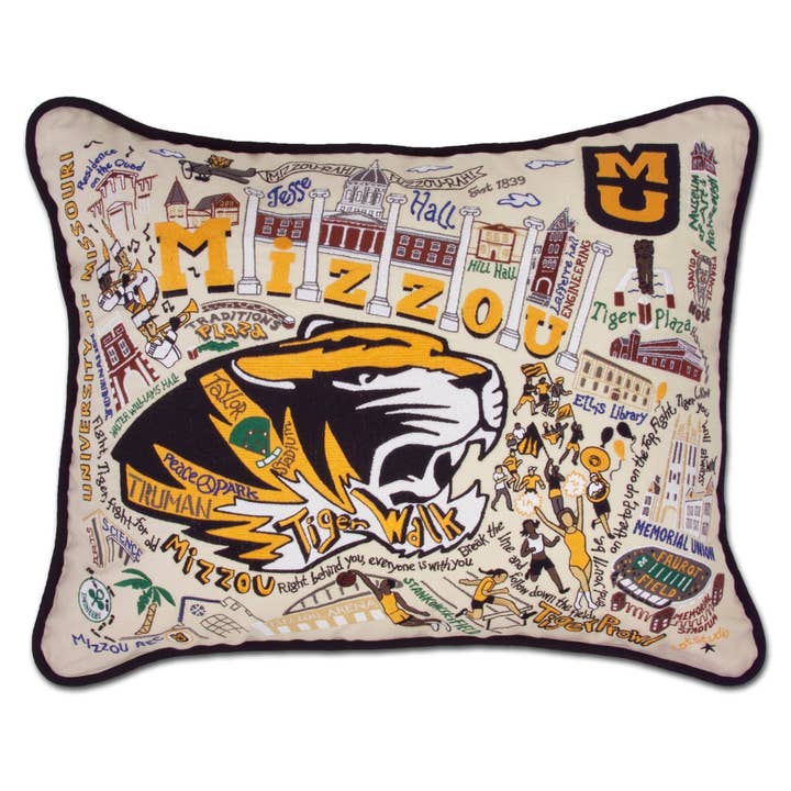 Missouri, University of (Mizzou) Collegiate Embroidered Pillow for wholesale by catstudio