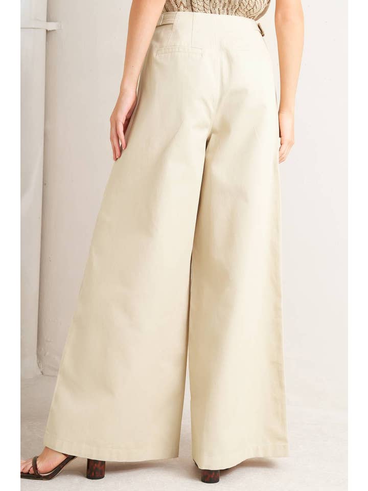 A solid woven pant - FP1897 LIGHT BEIGE for wholesale on Faire2