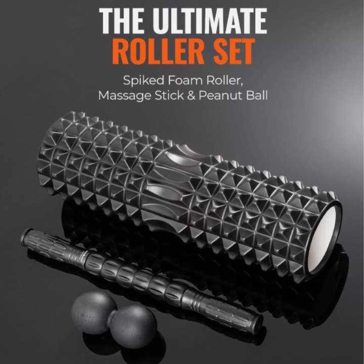 Tempo Tea Bar – wholesale Body massager – Spiked Foam Roller/Massage Stick/Peanut Ball Set