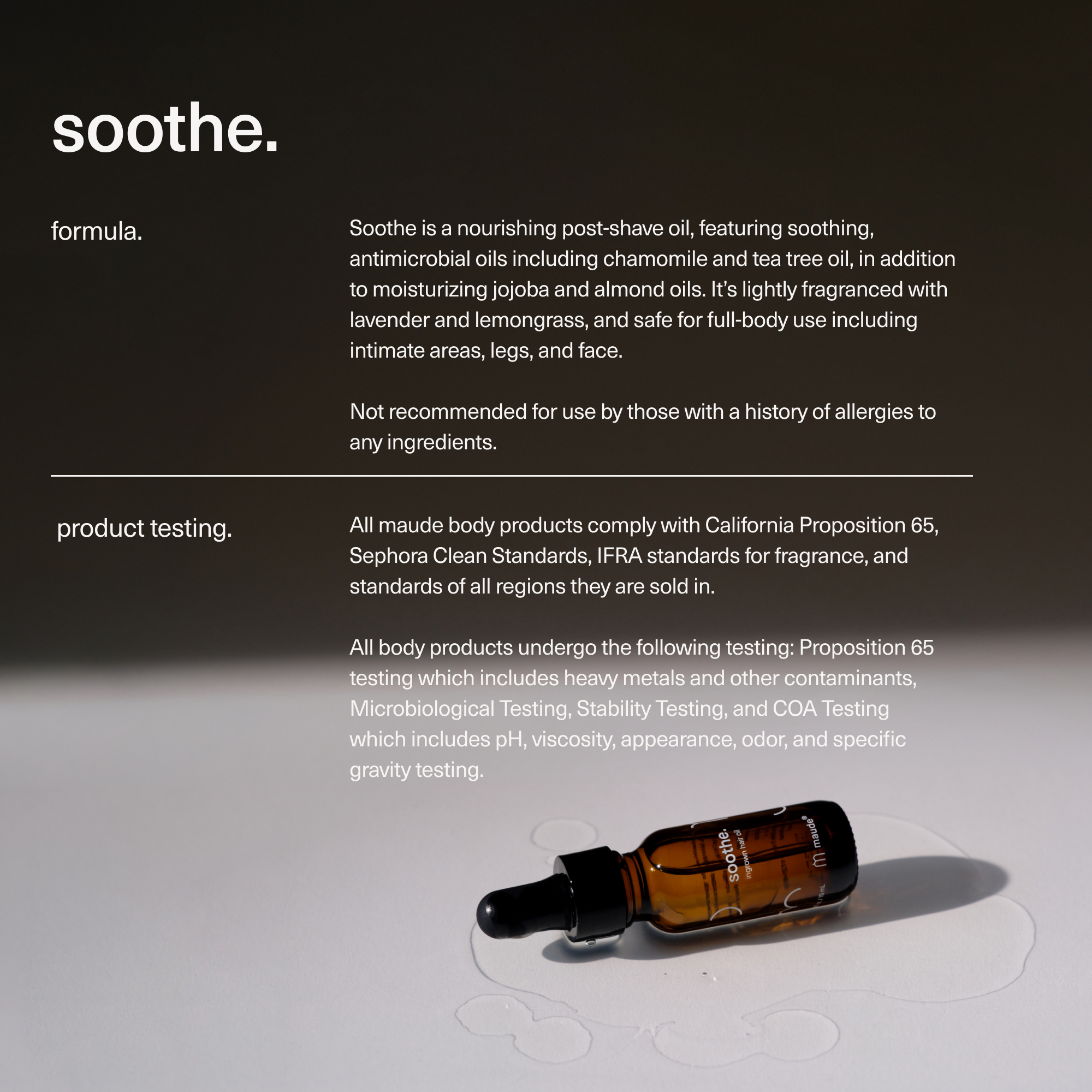 maude - Wholesale Bath/Body Oil - Soothe - ingrown hair oil, lavender, lemongrass, travel size4