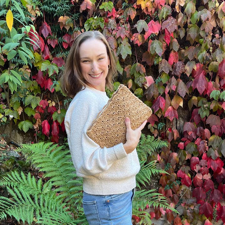 Borsa a Mano Turca Intrecciata a Mano per Tutto l'Anno per la vendita all'ingrosso da parte di Pine & Palm Home