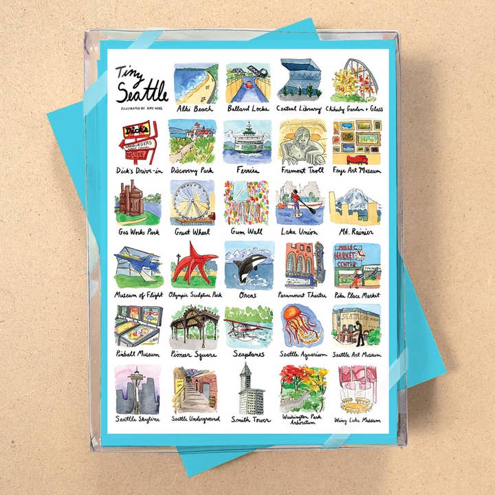 Allport Editions – Großhandel Briefpapier-/Postkarten-Set – Tiny Cities Kartenset-Serie - NEU für 4 Städte!2