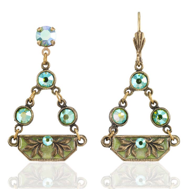 Green Lotus Transformation Crystal Collar Earring for wholesale by Anne Koplik Designs, Inc.