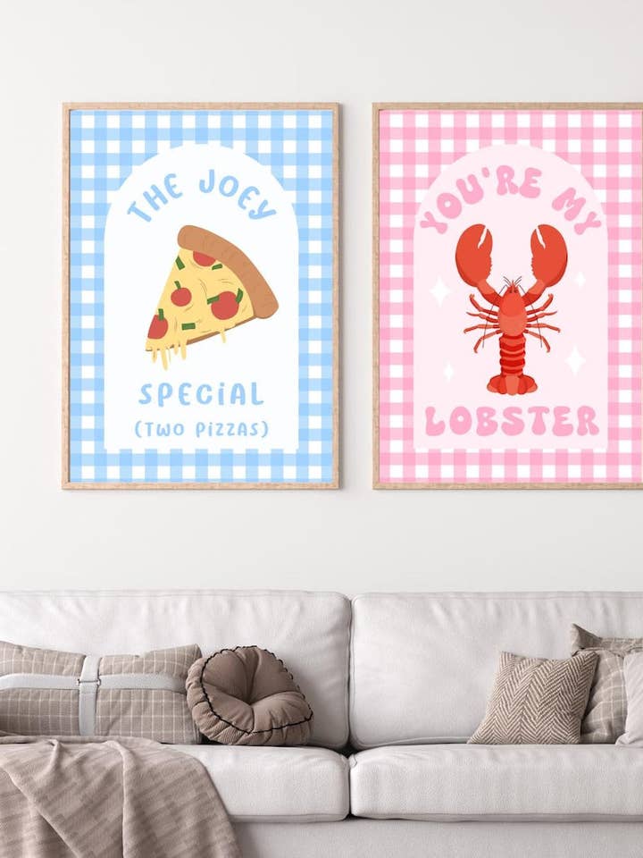 Decoração de Parede "És a Minha Lagosta" | Arte de Parede Nostálgica dos Anos 90 da Série Friends por atacado de Fleurs on Sunday