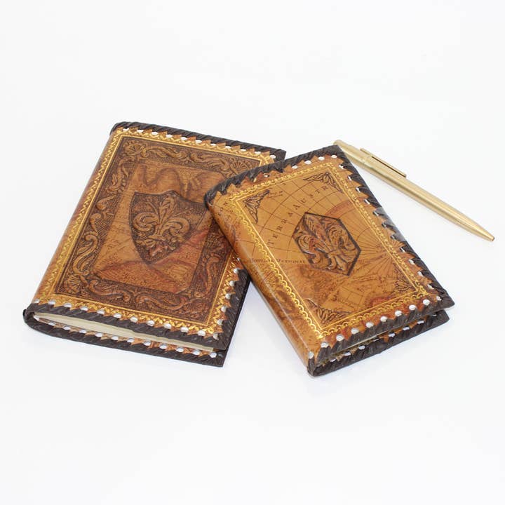 San Lorenzo Design - Wholesale Notebook - Stamped Leather Notebooks, Refillable Lined Pages, Italian
