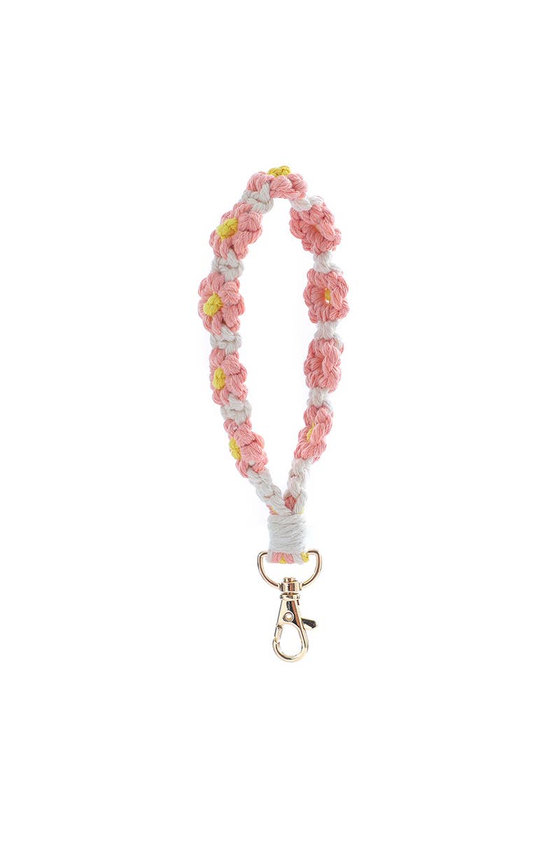 ASSORTED  ,..0626 Tik Tok Daisy Flower Wristlet Keychain, Pack Of 5 SI-26542 for wholesale on Faire7