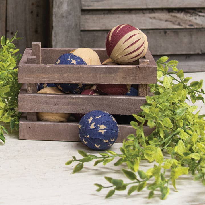 The Hearthside Collection - Wholesale Decorative Tabletop Object - 12/Set, Americana Rag Balls