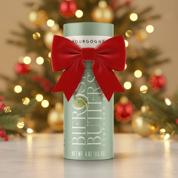 NEW PACKAGING!! Bourgogne Garlic Herb Compound Butter for wholesale by Bifrost Butters