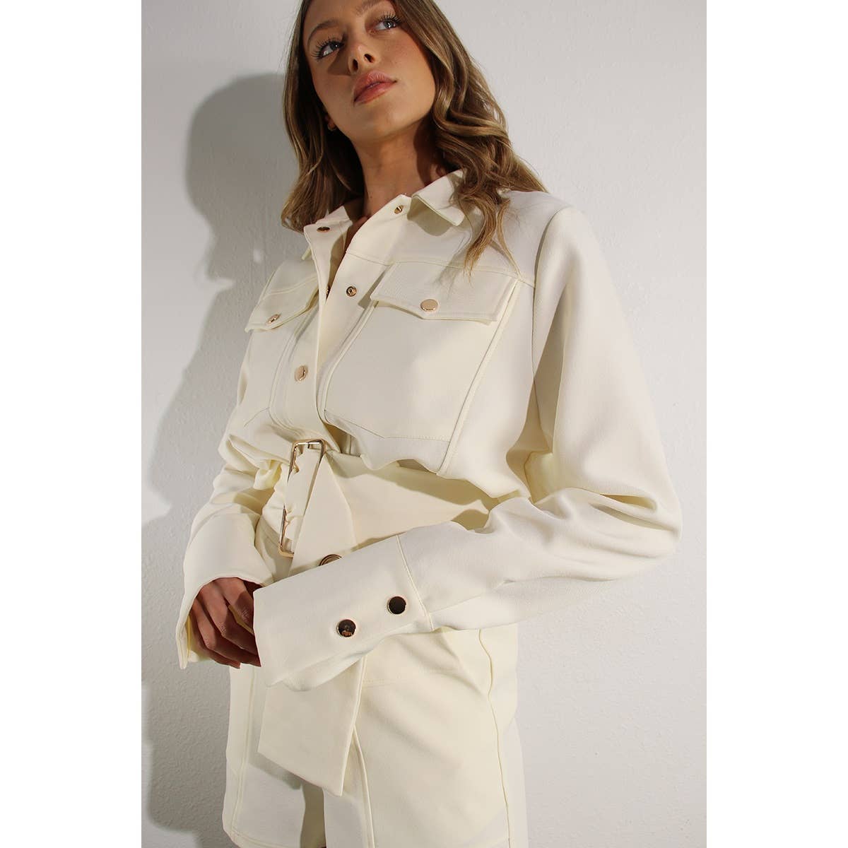 KOFFIEMELK JAS EN KORTE BROEK SET - Crèmekleurig voor groothandel op Faire30