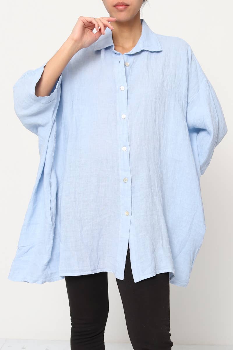 LÉA & LUC - Wholesale Button Down Shirt - Women's - 100% Linen Shirt REF. 285814