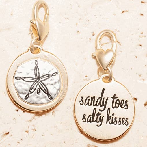 Sand Dollar “beach Life”- Gold 2-tone Medallion for wholesale by Amanda Blu