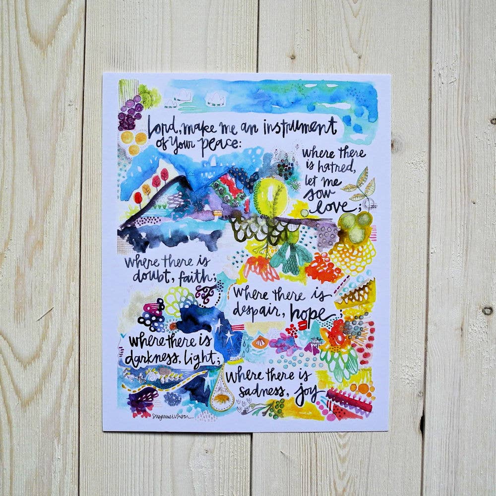 Silver Tree Art by Suzanne L. Vinson - Wholesale Art Print - St. Francis Prayer - 8 x 10" art print0