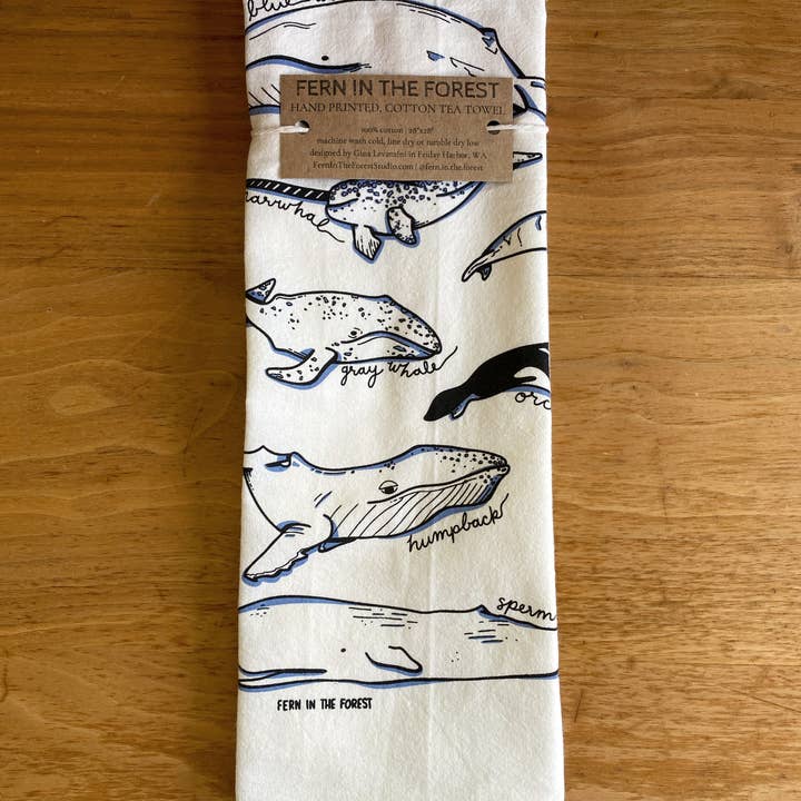 Fern In The Forest - Wholesale Tea Towel - Whale Tea Towel | Screenprinted4