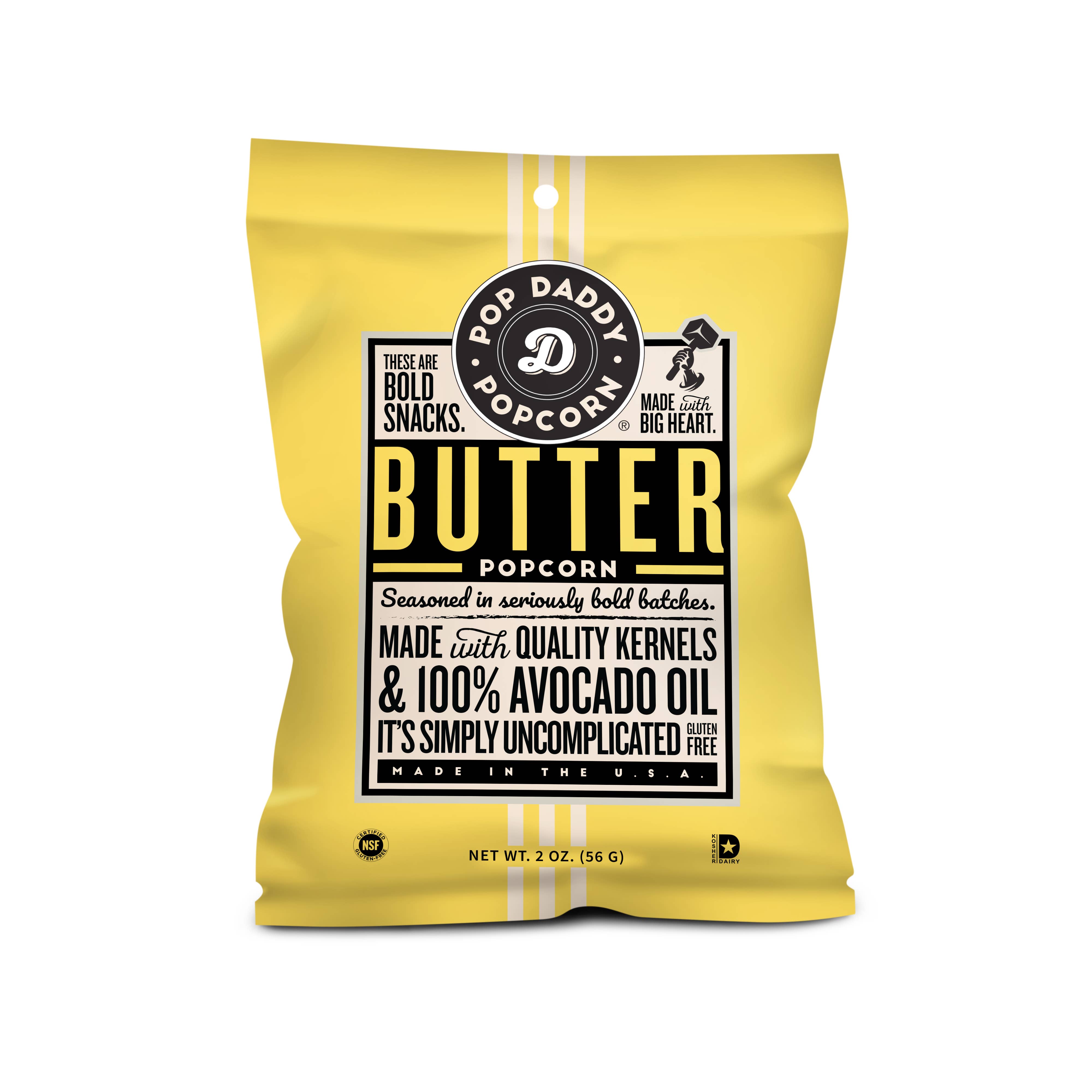 Pop Daddy Snacks - Wholesale Popcorn - Pop Daddy – Natural Butter Flavored Popcorn 2.0oz