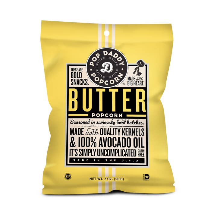 Pop Daddy Snacks - Wholesale Popcorn - Pop Daddy – Natural Butter Flavored Popcorn 2.0oz0