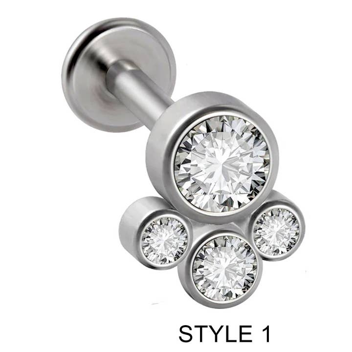TITANIUM - CARTILAGE STUDS INTERNAL THREADED LABRET STUD for wholesale by Bodytrend