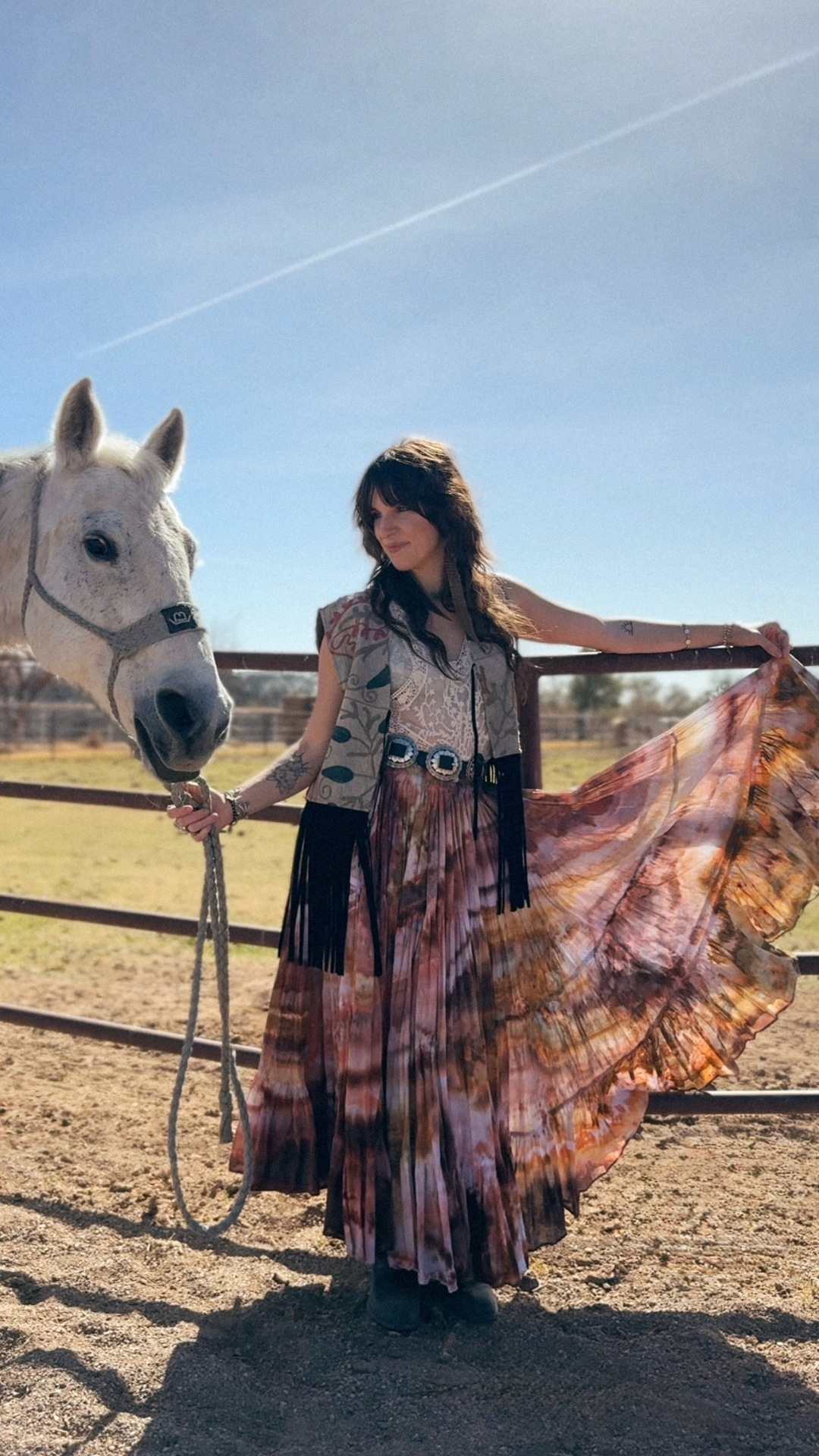 Wylder Trading Company - Wholesale Outerwear Vest - Women's - Boho Western Fringe Cowgirl Hippie Vest Leather Kantha13