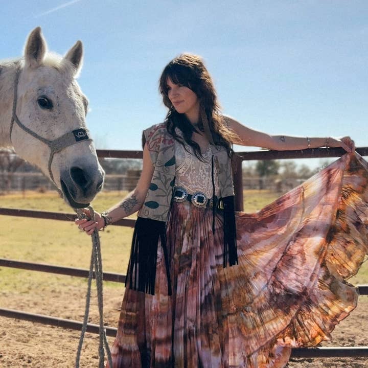 Wylder Trading Company - Wholesale Outerwear Vest - Women's - Boho Western Artisan Fringe Vests | Kantha Suzani Textile27