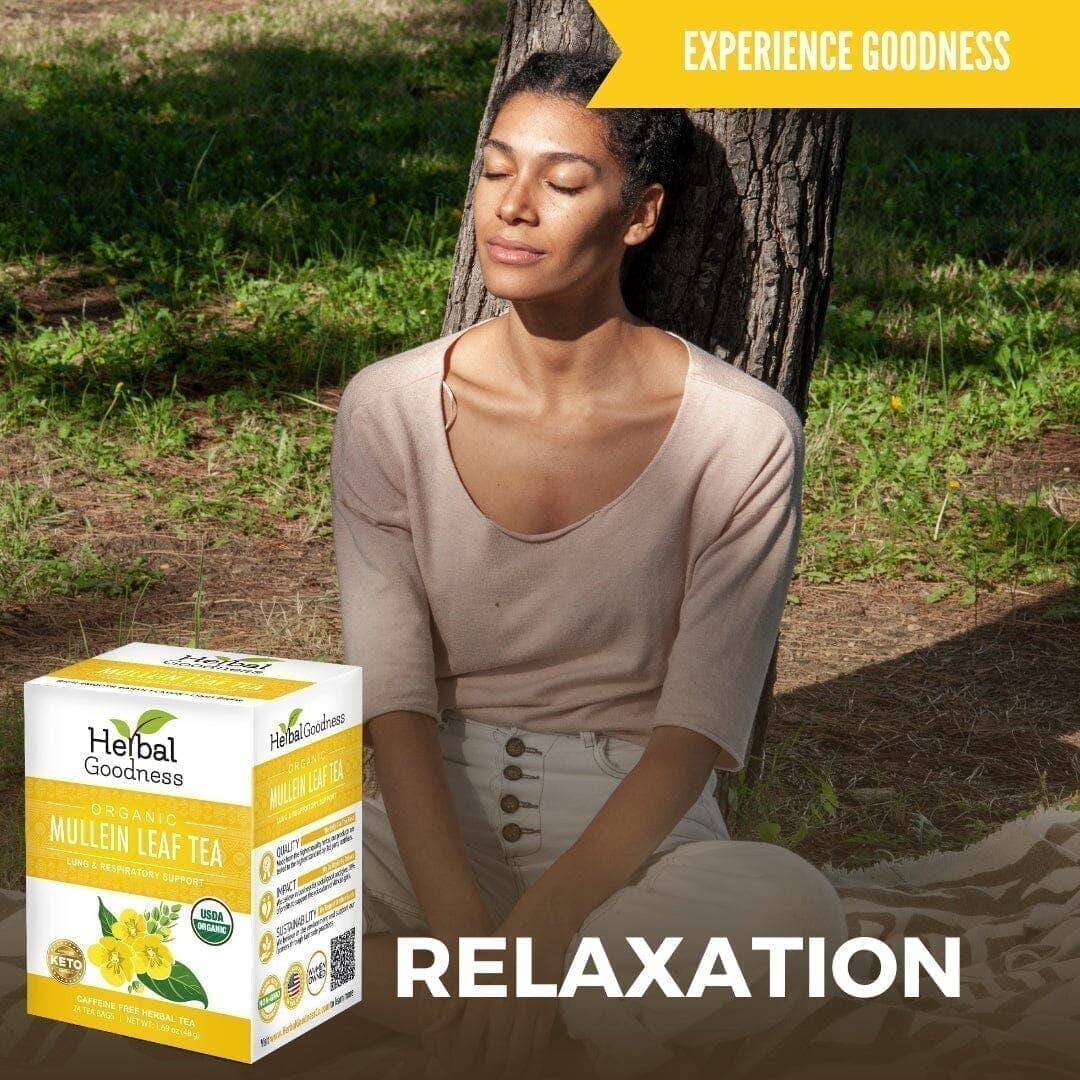 Herbal Goodness - Wholesale Health/Detox Tea - Mullein Leaf Tea - Organic 24/2g - Lung & Respiratory Support - Herbal Goodness7
