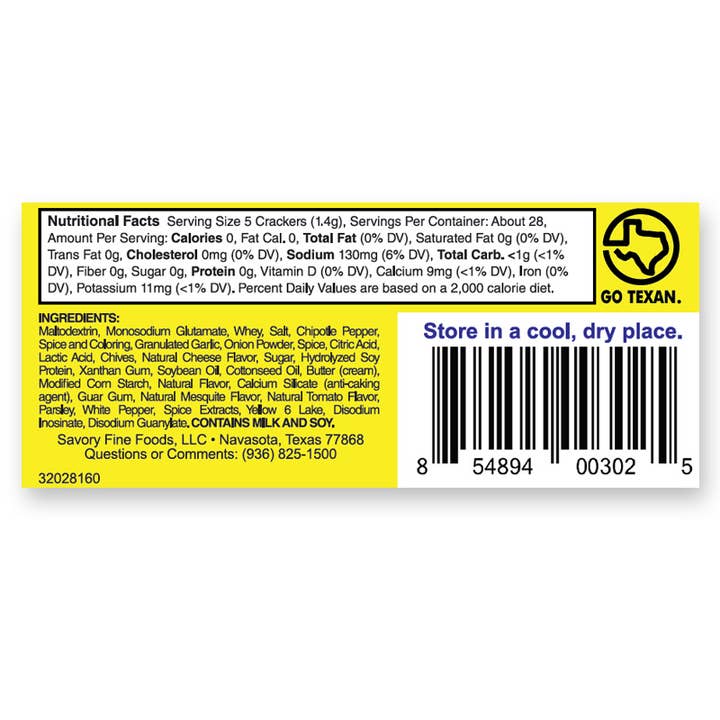 Savory Fine Foods LLC - Wholesale Crackers - Savory Party Cracker Seasoning - Texas Chipotle (25 count)