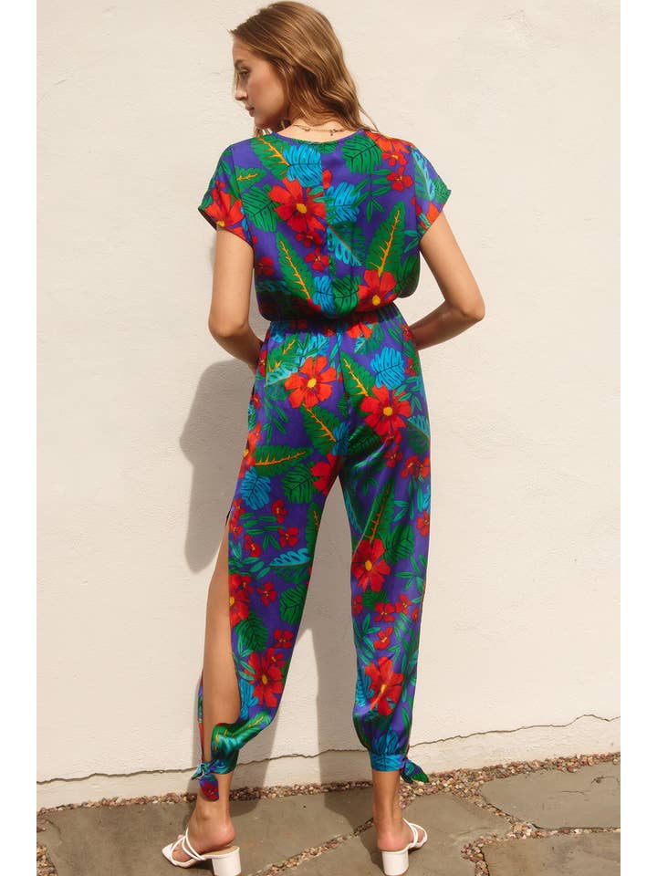 ROYAL TROPICAL Summer Night Dolman Sleeve Tie Ankle Jumpsuit (1) for wholesale on Faire2