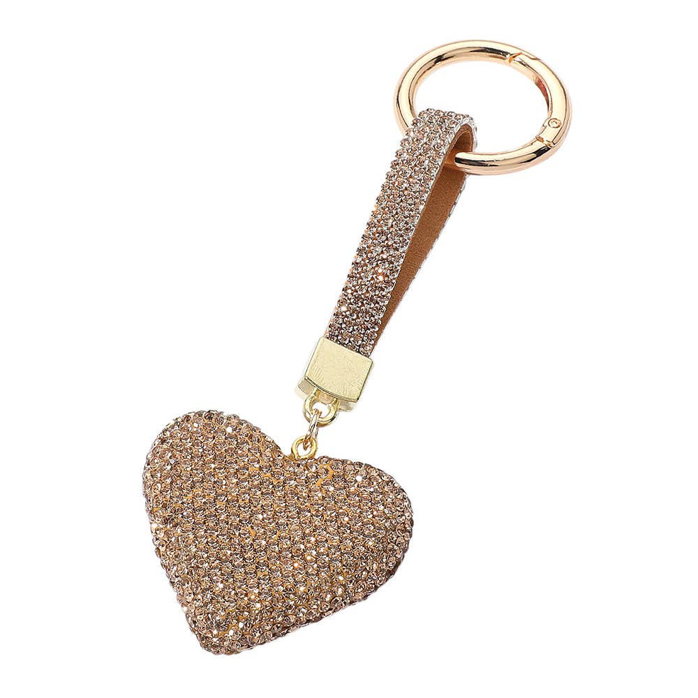 Sensibling Corp. – Engroshandel Nøglering - Dame – Bling-besat hjerte nøglering / taskesmykke4