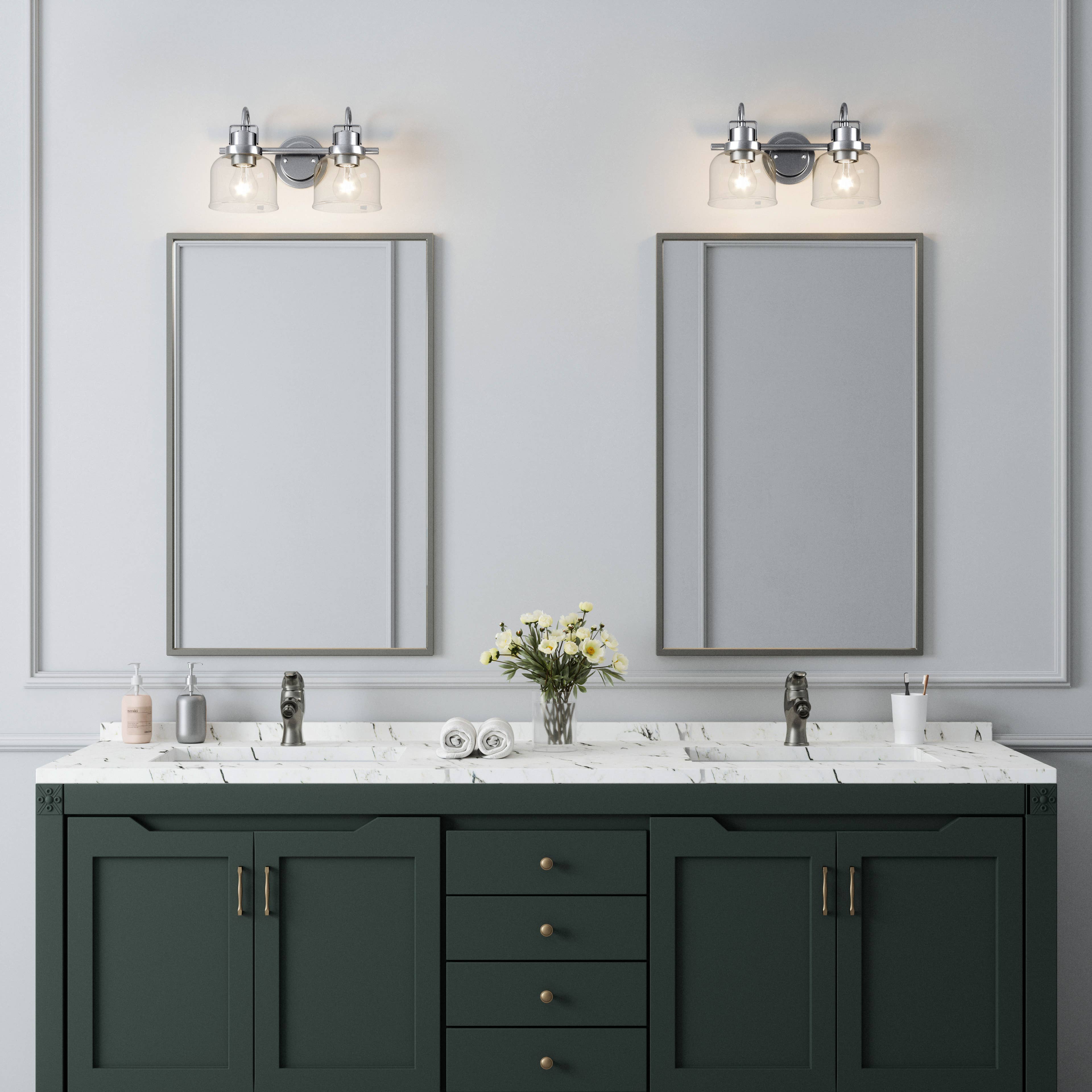 Brio Lighting - Wholesale Sconce - Sale -Brighton Nickel 2-Light Dimmable Vanity Bathroom Light4