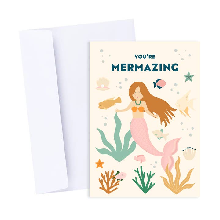 You're Mermazing Card - Kids Birthday Thank You Friendship for wholesale by Popsy Press
