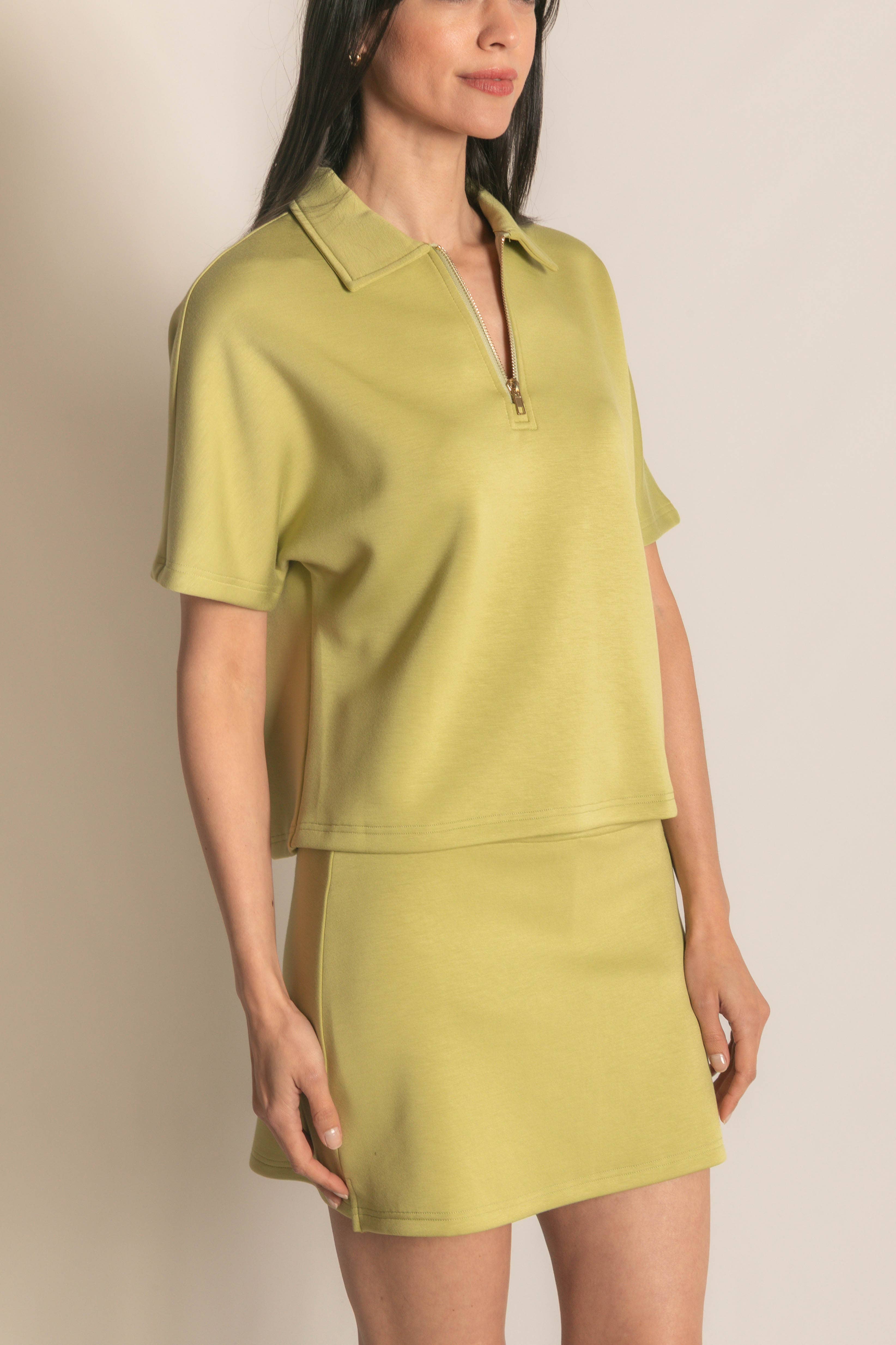 P. CILL - Wholesale Knit Top - Women's - P. CILL Butter Modal Short Sleeve Quarter Zip Top47