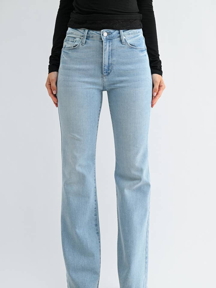 BP333J - LT - High Rise Scissor Cut Flare for wholesale by JUST BLACK DENIM