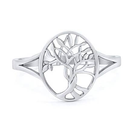 Oval Split Shank Tree of Life Ring for wholesale by Blue Apple Imports