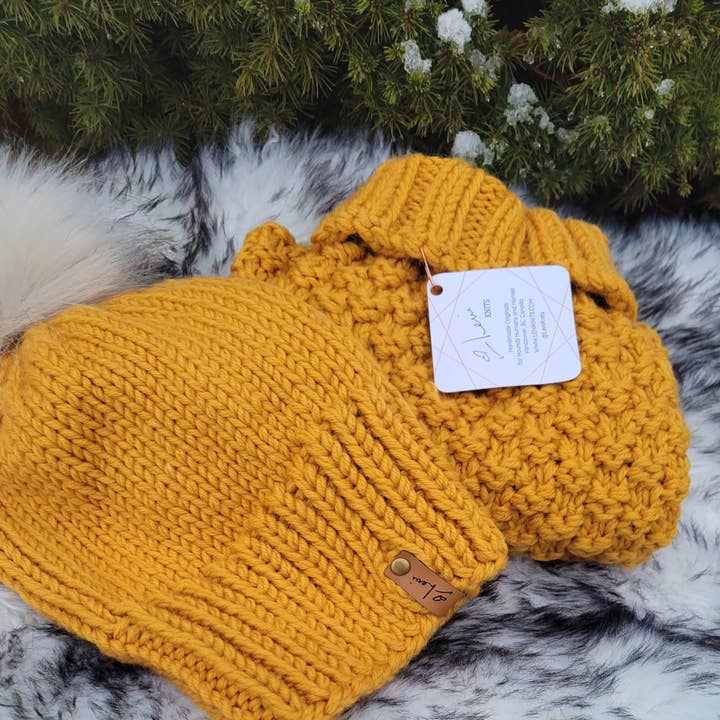 Leni Knits Limited – wholesale Mössa - Dam – BFF mössa Bundle - mössa och husdjur tröja matchande Set