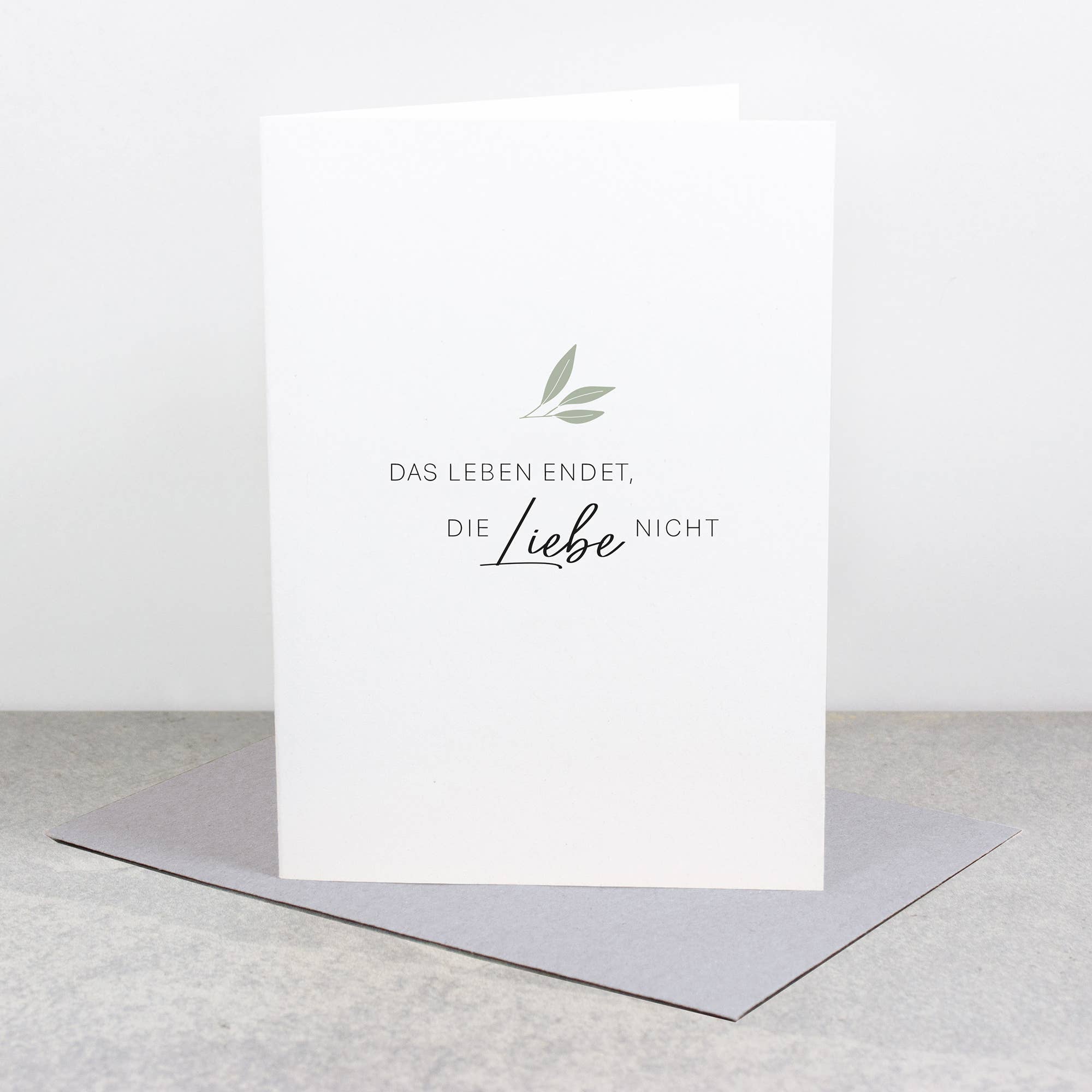Bow & Hummingbird - Wholesale Sympathy Card - Condolence card "Life ends" with gray envelope0