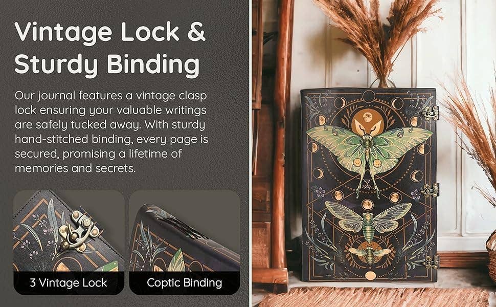 Tuzech Leather - Wholesale Journal/Diary - Book of Spell LeatherBound Huge Journal Grimoire Print Diary8