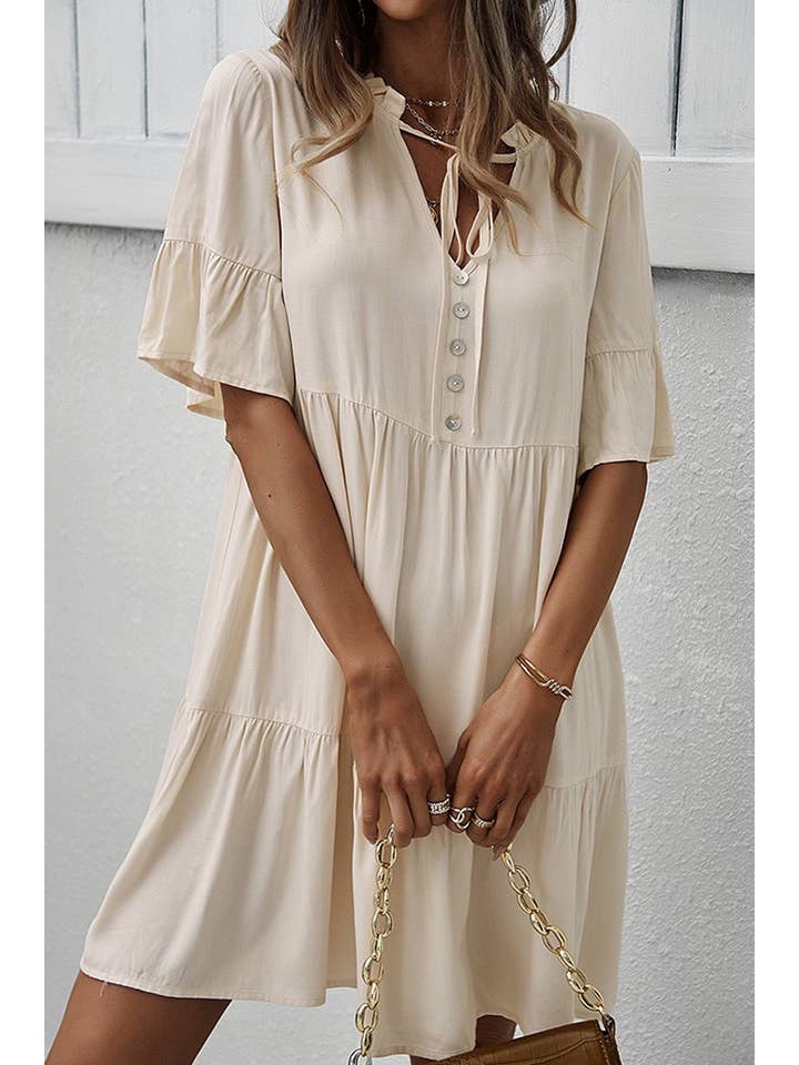 Miss Sparkling - Wholesale Dress - Women's - Half button-Up Dress
