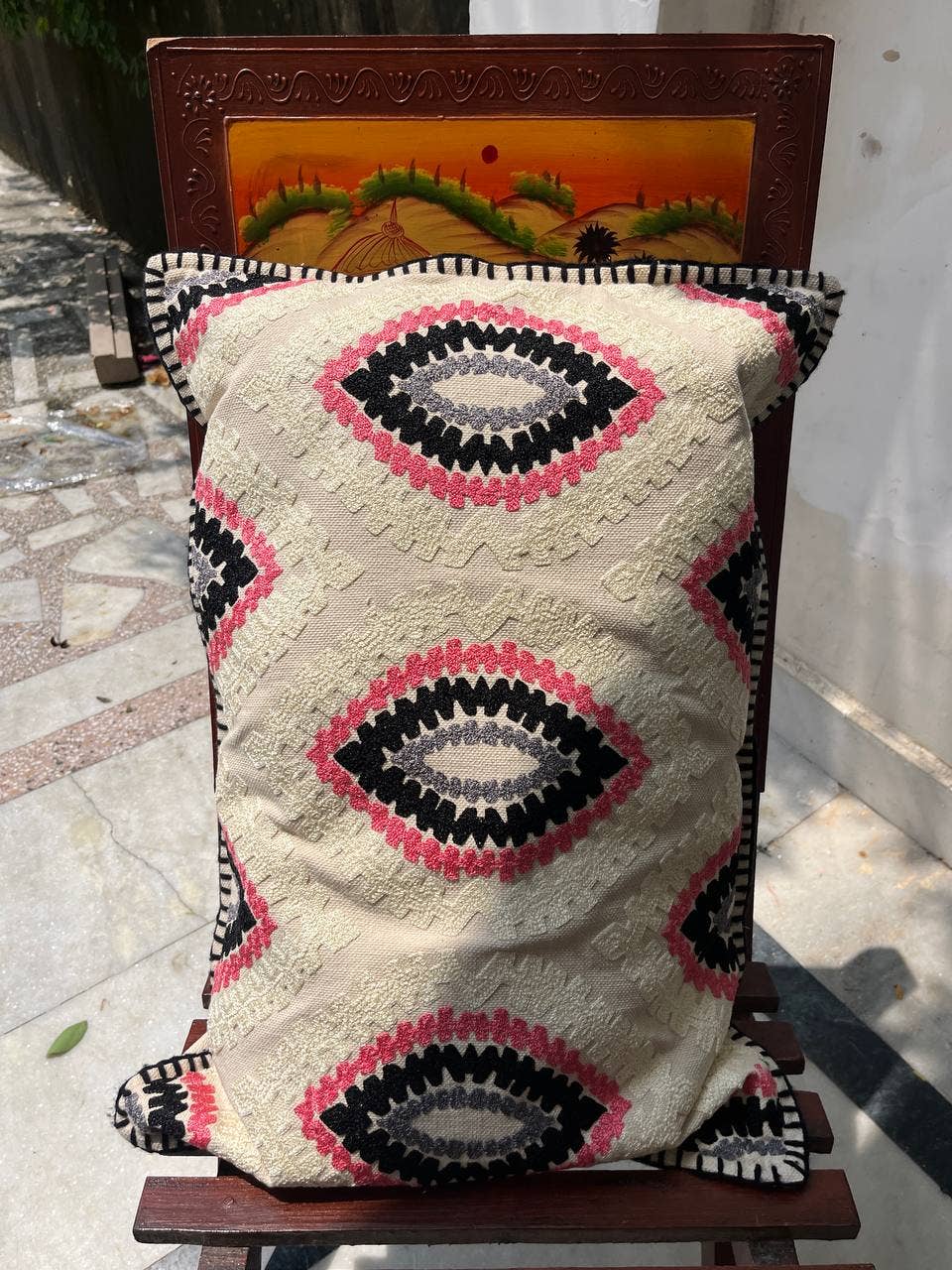 Bhawana Handicrafts – wholesale Lumbar pillow – Vintage Cushion Cover Embroidery Cotton Suzani Pillow Covers0